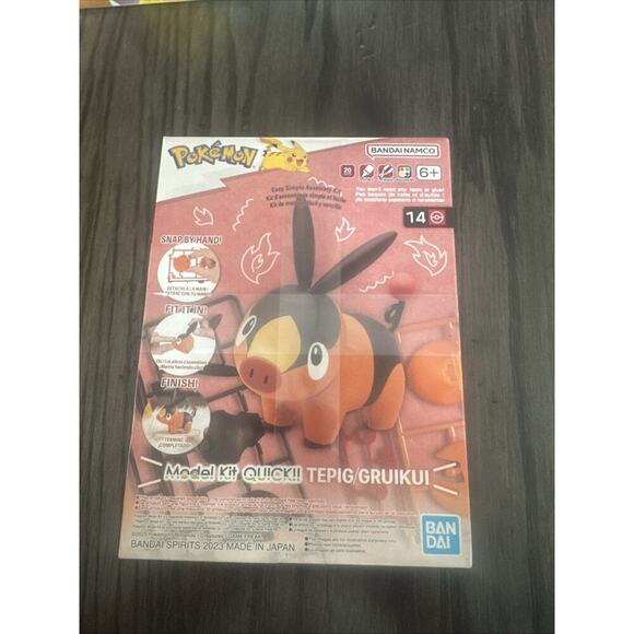 Pokémon Model Kit Quick - Tepig/Gruikui by Bandai Namco - Picture 1 of 3